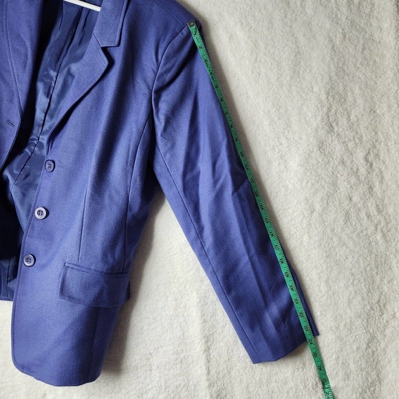 Appleseed's Wool Career Blazer Womens 14 Periwinkle Blue Purple Career - Picture 6 of 9